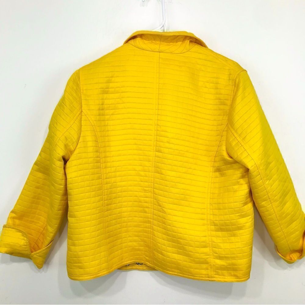 Laura Ashley Sunshine Yellow Lightweight Quilted Floral Lined Blazer Jacket - Picture 8 of 13